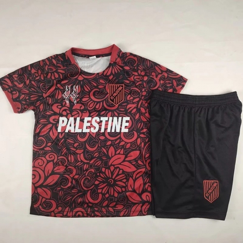 25/26 Palestino Deportivo Black & Maroon Kids Soccer Jersey(英文版)