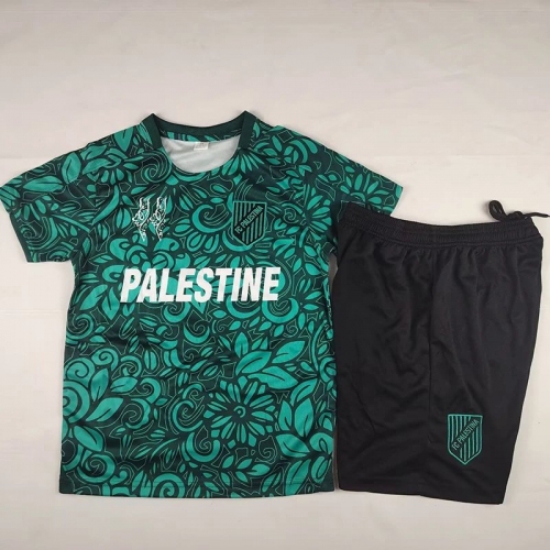 25/26 Palestino Deportivo Dark Green Kids Soccer Jersey(英文版)