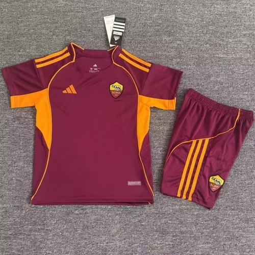25/26 Roma Home Kids Soccer Jersey