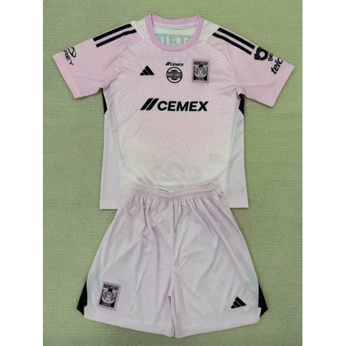 25/26 Tigres UANL Goalkeeper Pink Kids Soccer Jersey