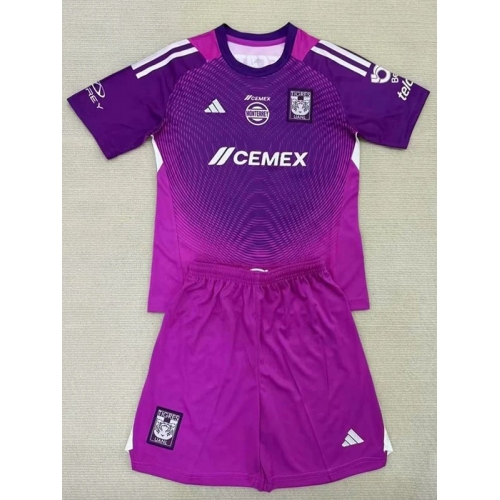 25/26 Tigres UANL Goalkeeper Purple Kids Soccer Jersey