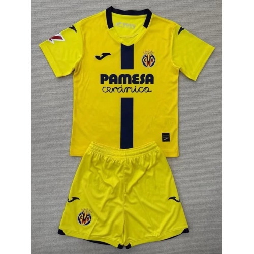 25/26 Villarreal Home Kids Soccer Jersey