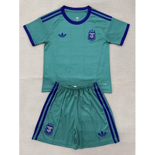26/27 Argentina Ｇoalkeeper Green Kids Soccer Jersey