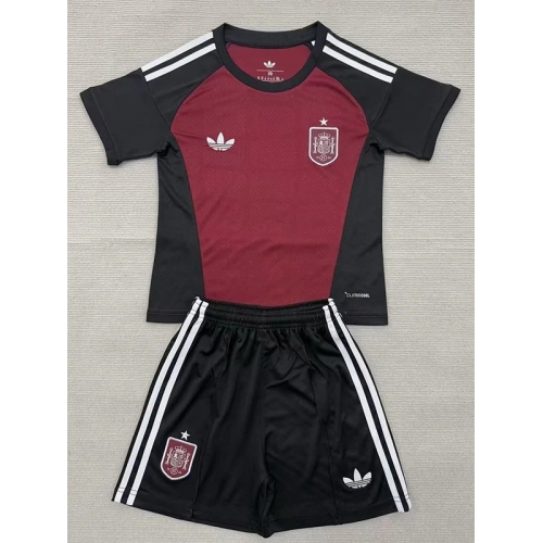 26/27 Spain Goalkeeper Red Kids Soccer Jersey#童装