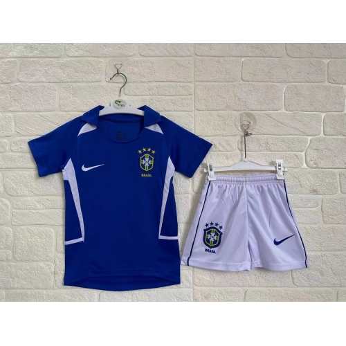 Brazil Away Retro Kids Suit 2002