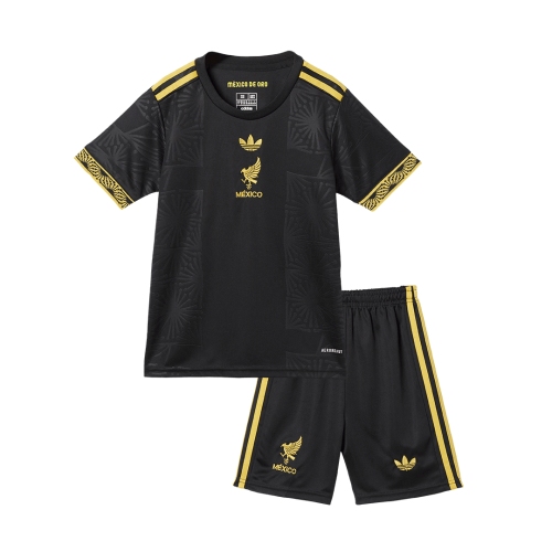 Mexico Third Away Kids Soccer Jerseys Kit 2025-Gold Cup