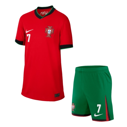 RONALDO #7 Portugal Home Kids Soccer Jerseys Kit EURO