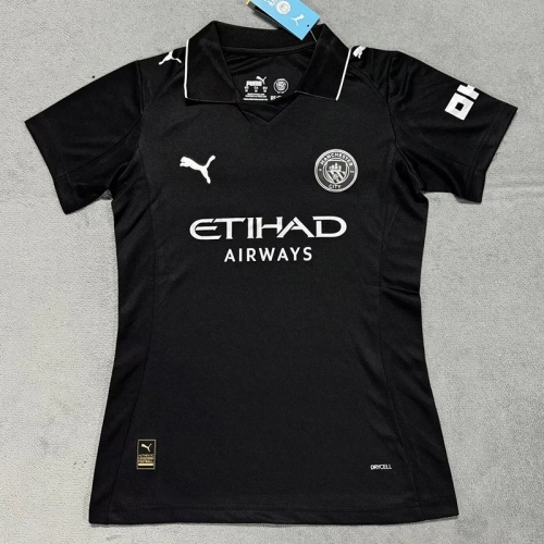 25/26 Man City Away Black Women Soccer Jersey#女