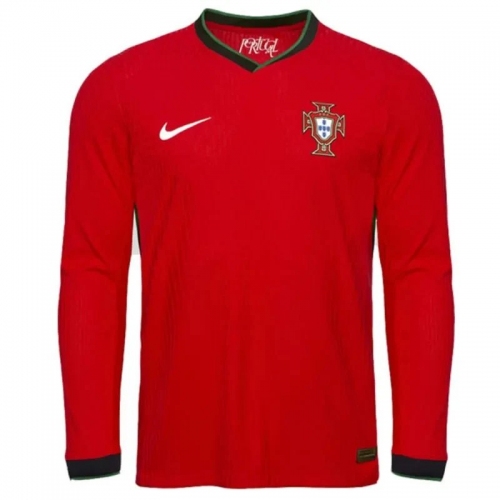 2024 Portugal Home Long Sleeve Jersey Euro