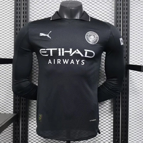 25/26 Man City Away Player Version Long Sleeve Soccer Jersey长袖