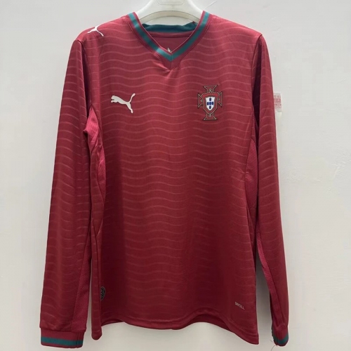 26/27 Portugal Home Long Sleeve Fans Soccer Jersey