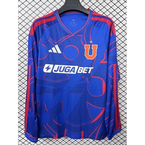 26/27 Universidad De Chile Home Long Sleeve Fans Soccer Jersey