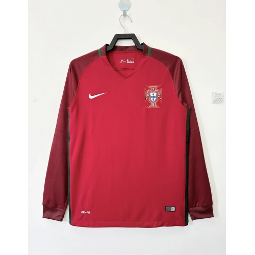 Portugal Retro Home Long Sleeve Jersey 2016
