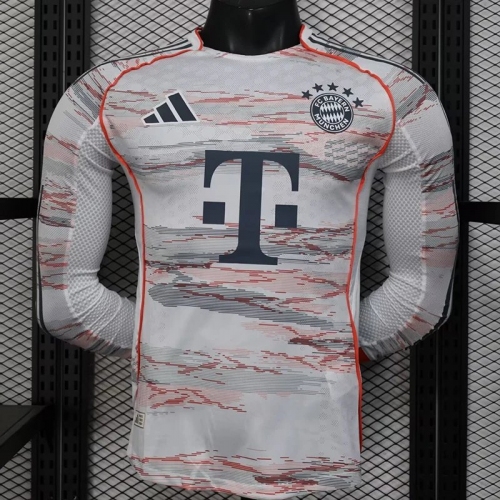 25/26 Bayern Away Player Version Long Sleeve Soccer Jersey（长袖）