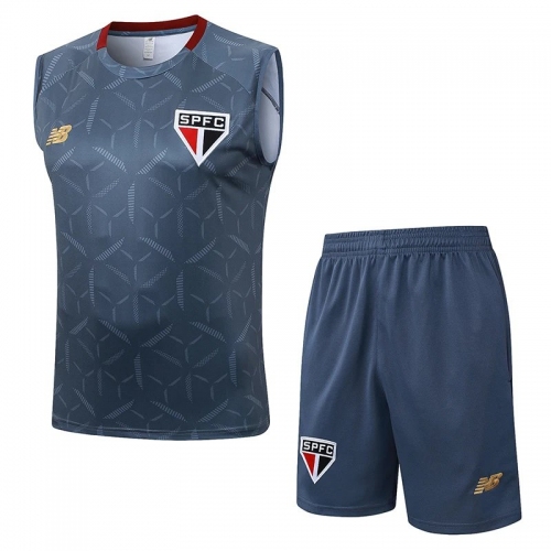 25/ 26 Sao Paulo FC Grey inkjet Tank top and shorts suit#D25130