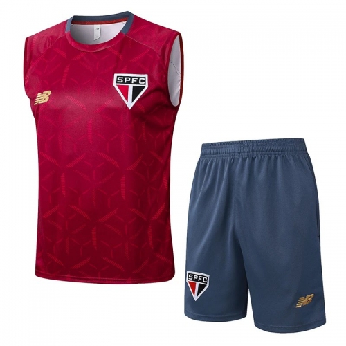 25/ 26 Sao Paulo FC Maroon inkjet Tank top and shorts suit#D25115