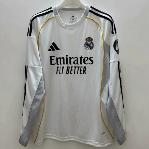 25/26 RMA Home Long Sleeve Fans Soccer Jersey