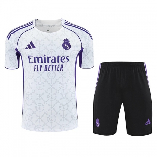 25/26 RMA White Team Logo Training Short Suit