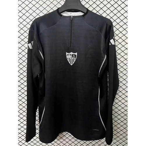 25/26 Sevilla Black Half Pull Tracksuit (半拉链)