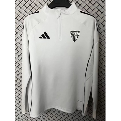 25/26 Sevilla White Half Pull Tracksuit (半拉链)