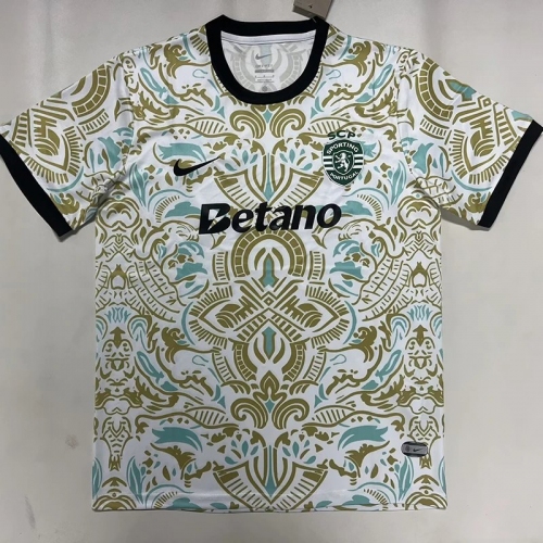 25/26 Sporting Lisbon Ｗhite Ｆlowers Training Shirts
