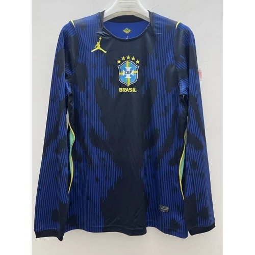 26/27 Brazil Away Long Sleeve Fans Soccer Jersey