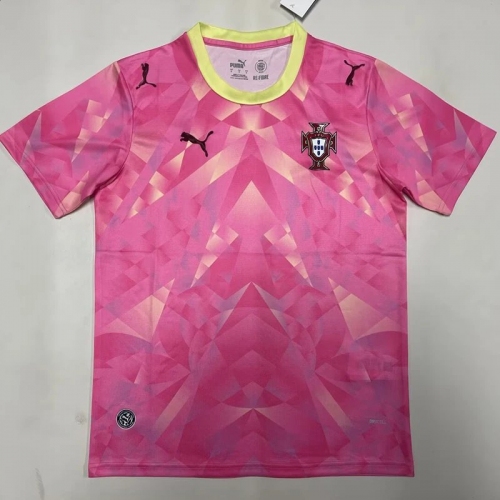 26/27 Portugal Pink gemstone pattern Edition Fans Soccer Jersey
