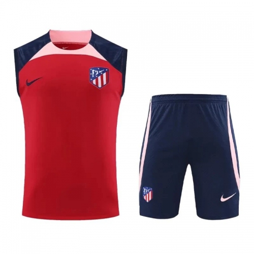 Atletico Madrid Sleeveless Training Kit (Top+Shorts) Red 2023-24