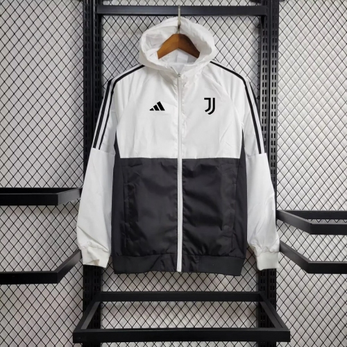 2024/2025 Juventus Windbreaker Black And White Jersey