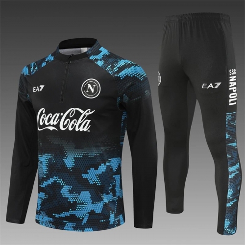 2024/2025 Napoli Half-Pull Training Suit Dark Blue football Jersey