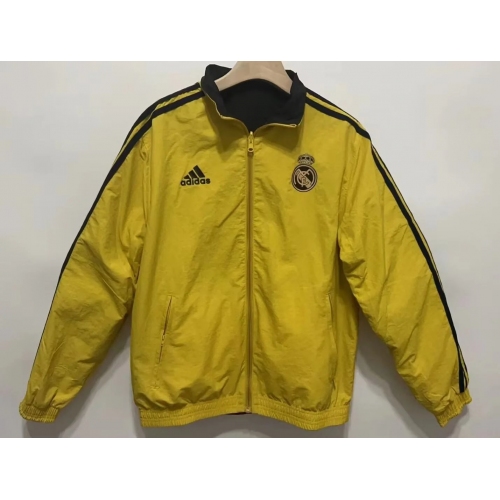 2024/2025 Real Madrid Yellow Camouflage Double-Sided Silicone Windbreaker