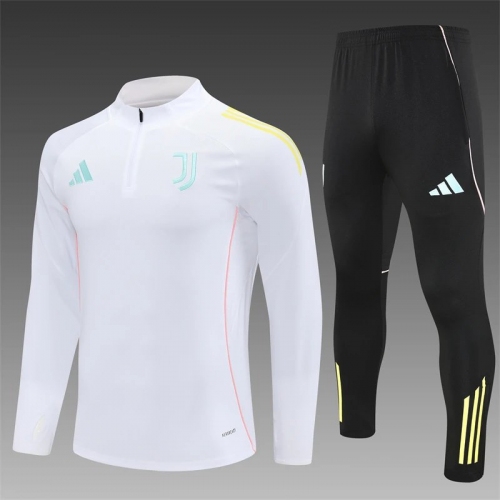 2025/2026 Juventus Half-Pull Training Suit White Football Shirt
