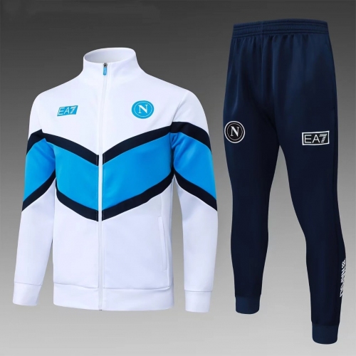 2025/2026 Napoli Full Zip Training Suit White Set
