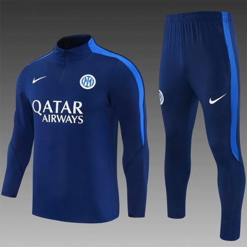 2026/2027 Inter Milan Half-Pull Training Suit Royal Blue Football Jersey