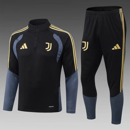 2026/2027 Juventus Half-Pull Training Suit Black Football Shirt