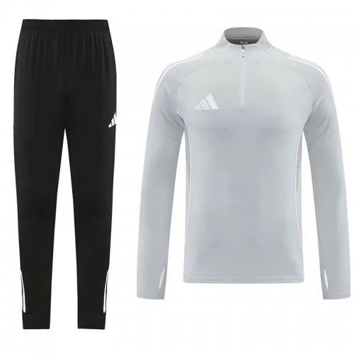 25/26 AD Grey Half Pull Tracksuit#AB09蔚蓝(半拉链)