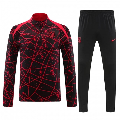 25/26 ATM Black &Red Streaks Half Pull Tracksuit (半拉链)