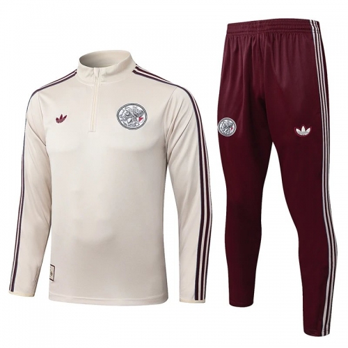25/26 Ajax Beige Half Pull Tracksuit #B2595 (半拉链)