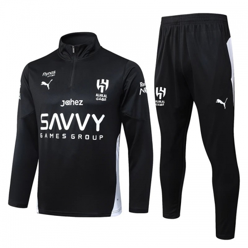 25/26 Al Hilal Black Half Pull Tracksuit #B2598(半拉链)