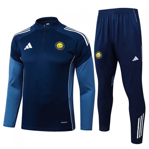 25/26 Al-Nassr Royal Blue Half Pull Tracksuit #B25110 (半拉链)