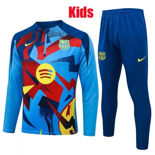 25/26 BAR Light Blue Inkjet Kids Half Pull Tracksuit# E25202 (半拉链)