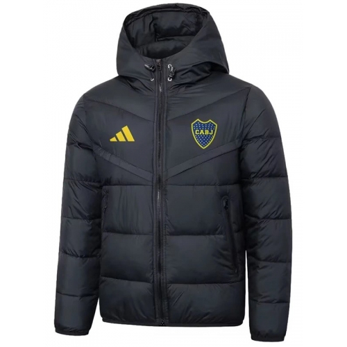 25/26 Boca Juniors Black Hooded Cotton Coat 连帽棉衣