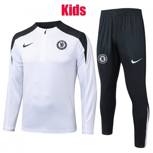 25/26 CHE White Kids Half Pull Tracksuit#E25134 (童装半拉链)