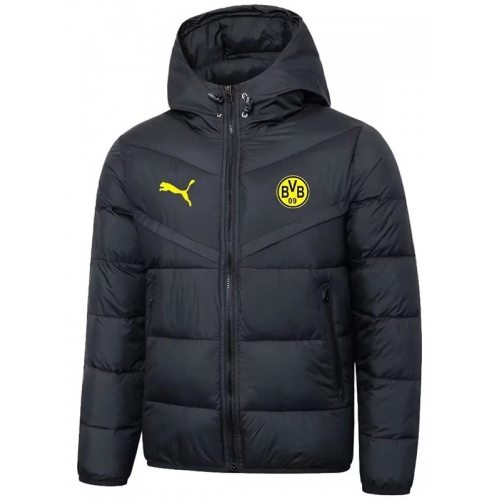 25/26 Dortmund Black Hooded Cotton Coat 连帽棉衣