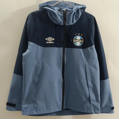 25/26 Grêmio Grey Blue Hooded Windbreaker#0085
