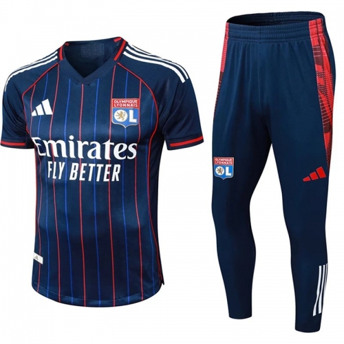 25/26 Lyon Away Player Version Soccer Jersey&Royal Blue pants