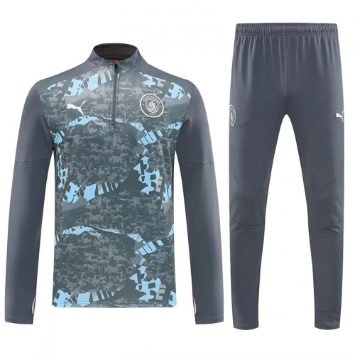 25/26 Man City Dark Grey Half Pull Tracksuit (半拉链)