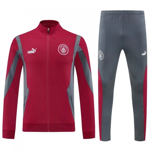 25/26 Man City Maroon Jacket Tracksuit