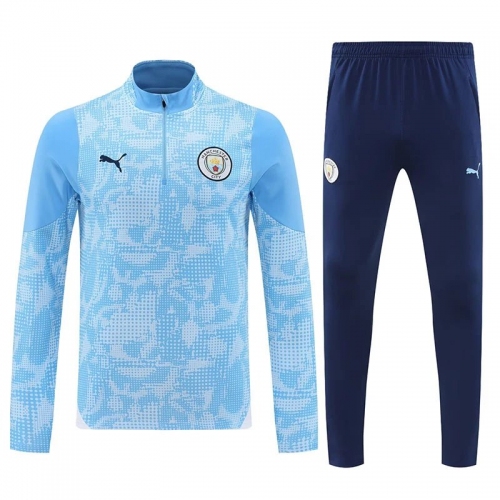 25/26 Man City Sky Printing Half Pull Tracksuit (半拉链)