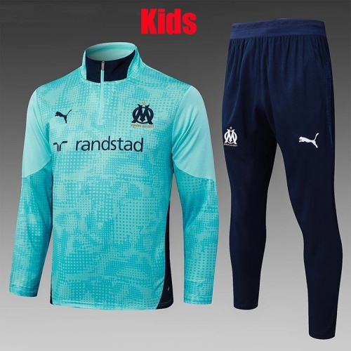 25/26 Marseille Light Green Kids Half Pull Tracksuit#B25126 (半拉链)